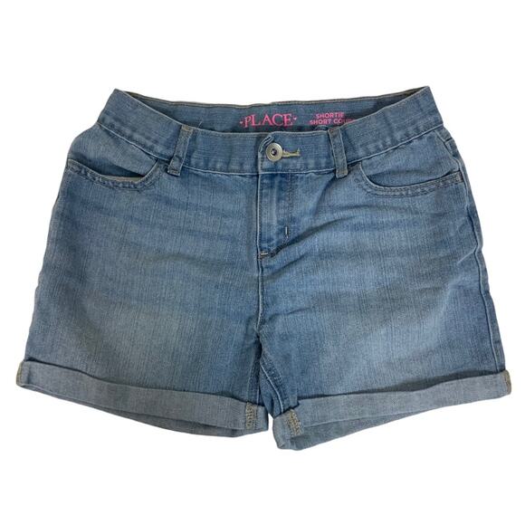 Children's Place Shortie Short Court Medium Wash Denim Blue Size 12 Girl - Picture 6 of 6